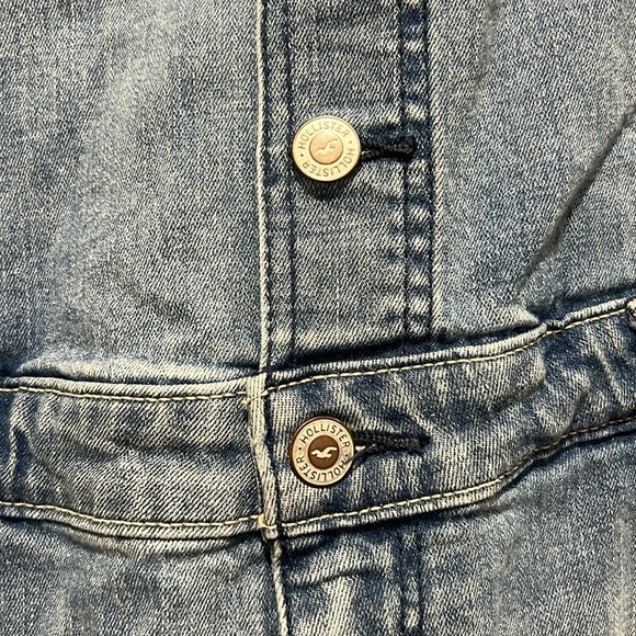 Hollister Overalls M Denim Distressed Low Rise Jeans Slouchy Pocket Vtg Inspired - Picture 5 of 13